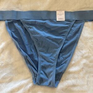 Auden High-Rise Cheeky Bikini Bottom in Blue
